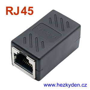 Spojka RJ45 Ethernet černá