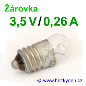 Žárovka E10 - 3,5 V - 0,26 A Žárovka E10 - 3,5 V - 0,26 A