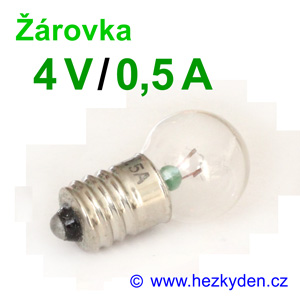 Žárovka E10 - 4 V - 0,5 A Žárovka E10 - 4 V - 0,5 A